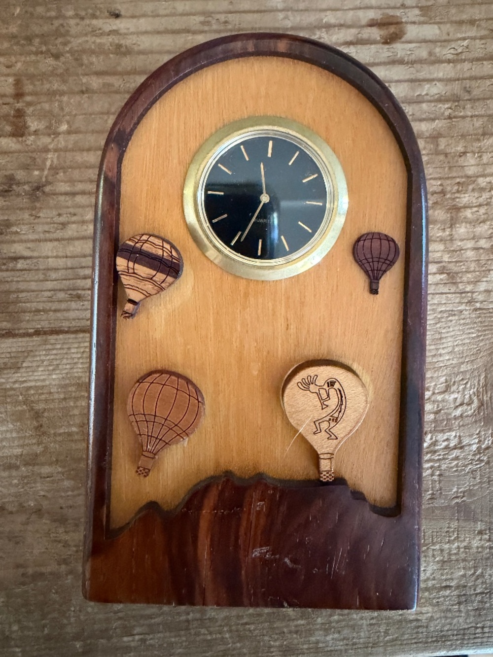 Artisan-made Wooden Desk Clock by Bill Zoucha (1994)